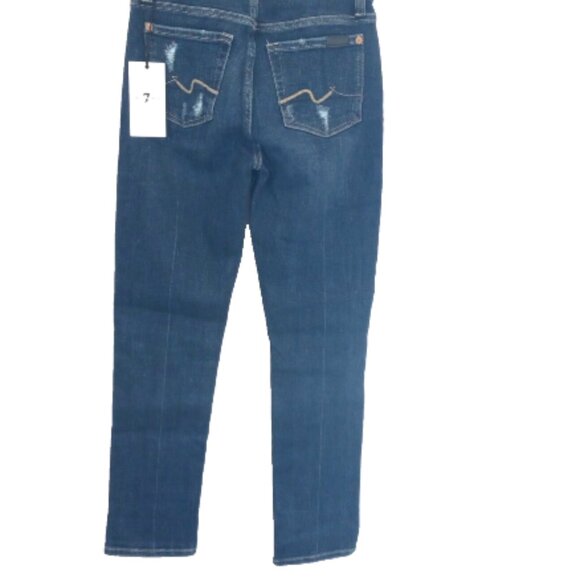 7 For All Mankind Josefina Skinny Jeans Sz 23 (24x27) NWT Button Fly Blue Denim - Picture 2 of 13